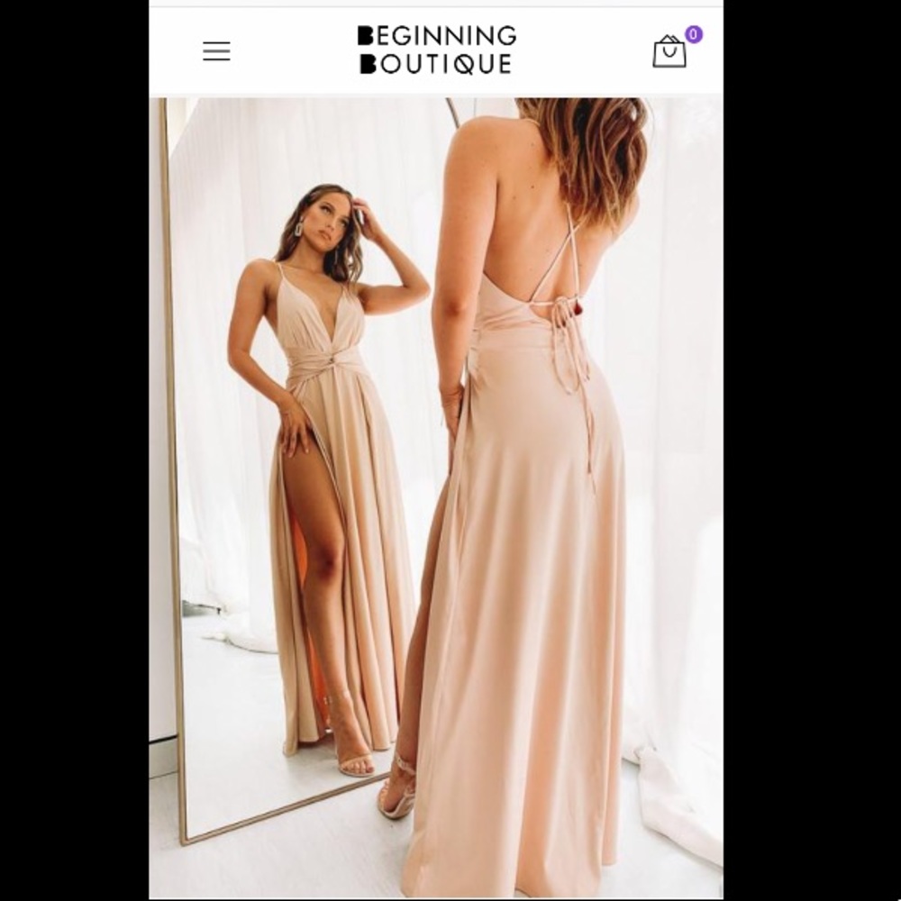 beginning boutique “on fire dress champagne”